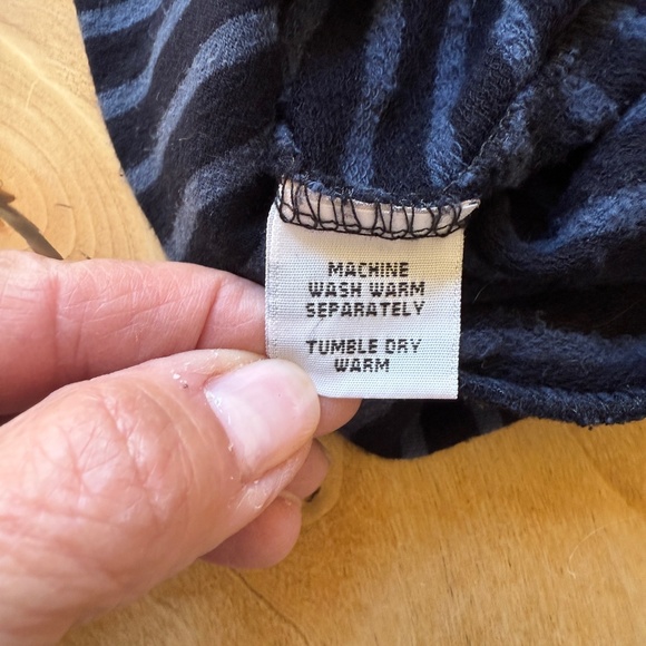 CUT LOOSE STRIPED LONG SLEEVE KNIT FLEECE TOP RELAXED COZY CASUAL EVERYDAY M - Picture 8 of 12